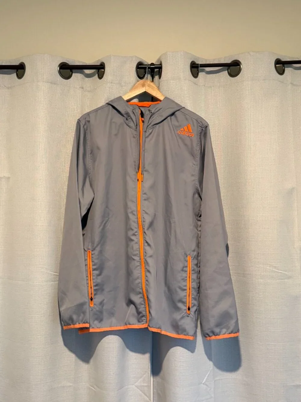 adidas Men’s Performance Jacket Gray Orange Size L